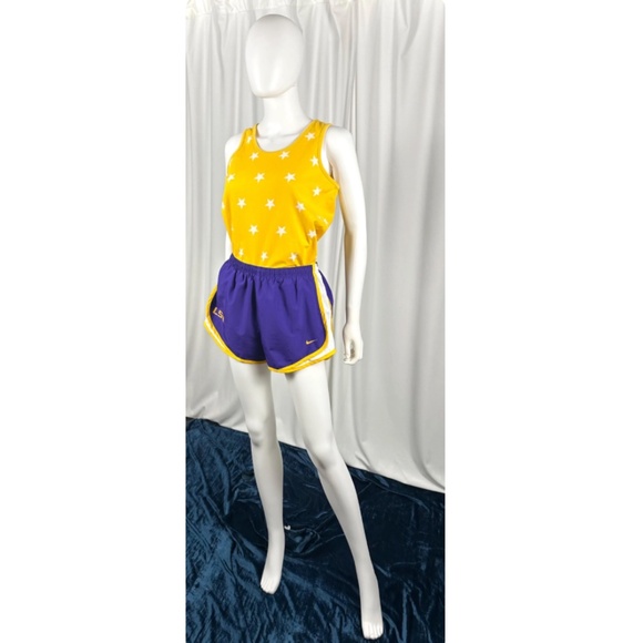 Vintage 2000’s ‘Nike Dri-Fit’ LSU Tigers Basketball Shorts • Yellow + Purple S/M - Picture 5 of 10